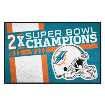 Fan Mats  LLC Miami Dolphins Dynasty Starter Mat Accent Rug - 19in. x 30in. Turquoise