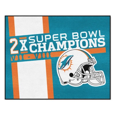 Fan Mats  LLC Miami Dolphins All-Star Rug - 34 in. x 42.5 in. Plush Area Rug Turquoise