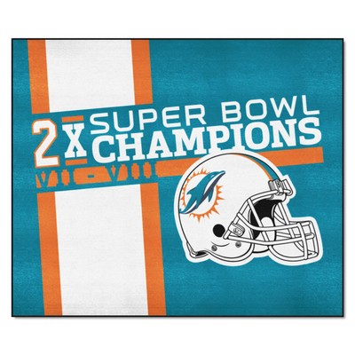 Fan Mats  LLC Miami Dolphins Dynasty Tailgater Rug - 5ft. x 6ft. Turquoise