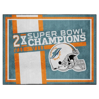 Fan Mats  LLC Miami Dolphins Ulti-Mat Rug - 5ft. x 8ft. Turquoise