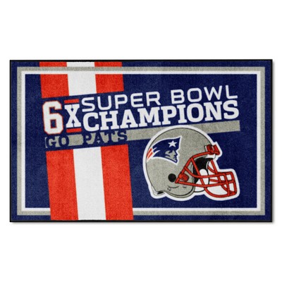 Fan Mats  LLC New England Patriots 4x6 Rug Dynasty Blue