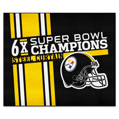 Fan Mats  LLC Pittsburgh Steelers Dynasty Tailgater Rug - 5ft. x 6ft. Yellow