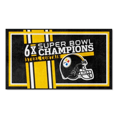 Fan Mats  LLC Pittsburgh Steelers Dynasty 3ft. x 5ft. Plush Area Rug Yellow
