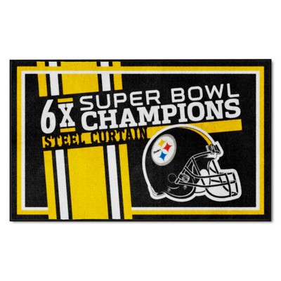 Fan Mats  LLC Pittsburgh Steelers Dynasty 4ft. x 6ft. Plush Area Rug Yellow