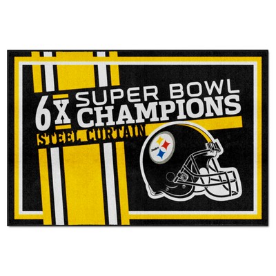 Fan Mats  LLC Pittsburgh Steelers Dynasty 5ft. x 8ft. Plush Area Rug Yellow