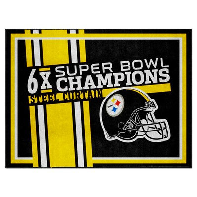 Fan Mats  LLC Pittsburgh Steelers Dynasty 8ft. x 10ft. Plush Area Rug Yellow