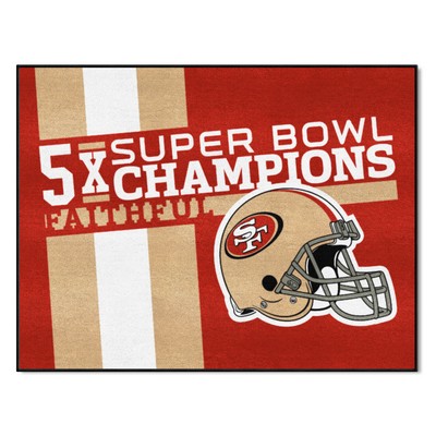 Fan Mats  LLC San Francisco 49ers All-Star Rug - 34 in. x 42.5 in. Plush Area Rug Red