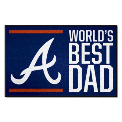 Fan Mats  LLC Atlanta Braves Starter Mat World's Best Dad Navy