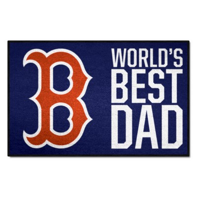 Fan Mats  LLC Boston Red Sox Starter Mat Accent Rug - 19in. x 30in. Worlds Best Dad Starter Mat Navy