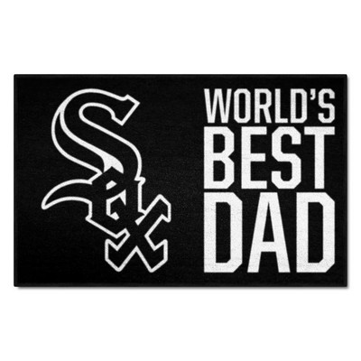 Fan Mats  LLC Chicago White Sox Starter Mat Accent Rug - 19in. x 30in. Worlds Best Dad Starter Mat Black
