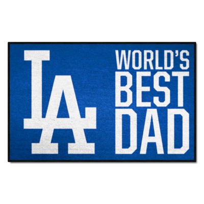 Fan Mats  LLC Los Angeles Dodgers Starter Mat Accent Rug - 19in. x 30in. Worlds Best Dad Starter Mat Blue
