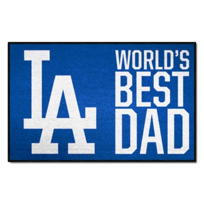 Fan Mats  LLC Los Angeles Dodgers Starter Mat World's Best Dad Blue