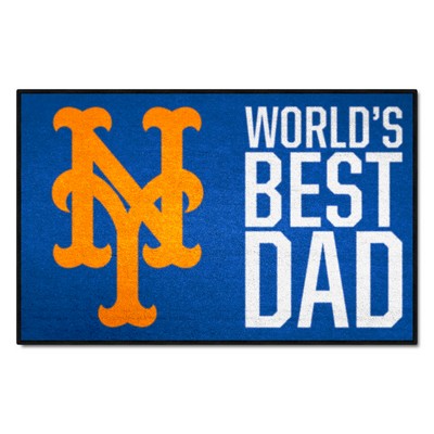 Fan Mats  LLC New York Mets Starter Mat Accent Rug - 19in. x 30in. Worlds Best Dad Starter Mat Blue