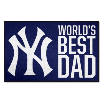 Fan Mats  LLC New York Yankees Starter Mat Accent Rug - 19in. x 30in. Worlds Best Dad Starter Mat Navy