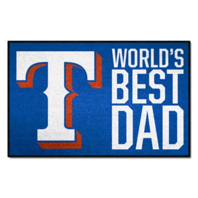 Fan Mats  LLC Texas Rangers Starter Mat Accent Rug - 19in. x 30in. Worlds Best Dad Starter Mat Blue