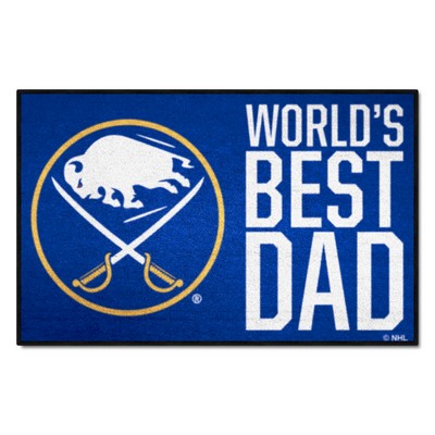 Fan Mats  LLC Buffalo Sabres Starter Mat Accent Rug - 19in. x 30in. Worlds Best Dad Starter Mat Blue