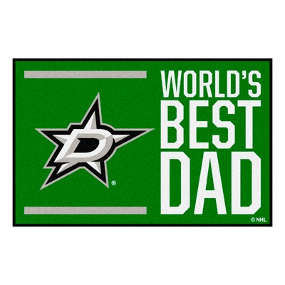Fan Mats  LLC Dallas Stars Starter Mat Accent Rug - 19in. x 30in. Worlds Best Dad Starter Mat Green