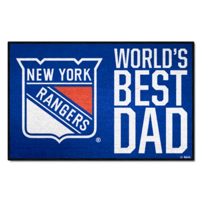 Fan Mats  LLC New York Rangers Starter Mat Accent Rug - 19in. x 30in. Worlds Best Dad Starter Mat Blue