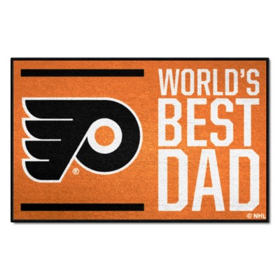Fan Mats  LLC Philadelphia Flyers Starter Mat Accent Rug - 19in. x 30in. Worlds Best Dad Starter Mat Orange