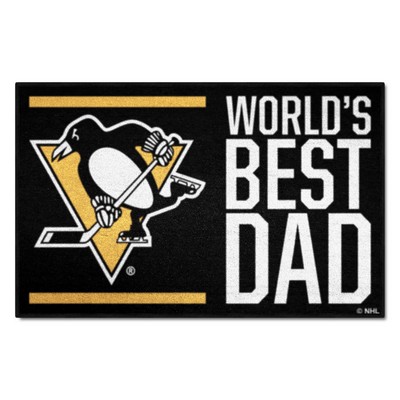 Fan Mats  LLC Pittsburgh Penguins Starter Mat Accent Rug - 19in. x 30in. Worlds Best Dad Starter Mat Black