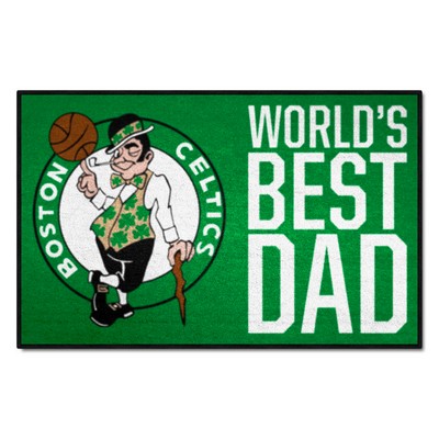 Fan Mats  LLC Boston Celtics Starter Mat Accent Rug - 19in. x 30in. Worlds Best Dad Starter Mat Green