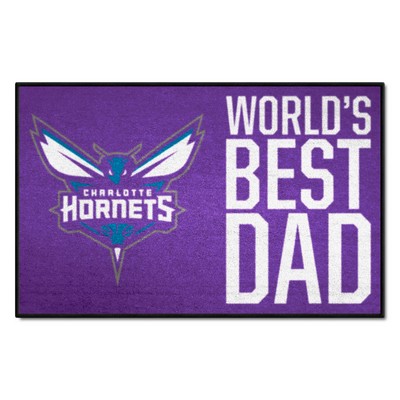 Fan Mats  LLC Charlotte Hornets Starter Mat Accent Rug - 19in. x 30in. Worlds Best Dad Starter Mat Purple