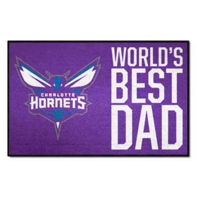 Fan Mats  LLC Charlotte Hornets Starter Mat World's Best Dad Purple