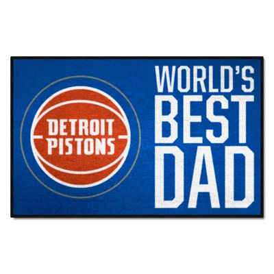 Fan Mats  LLC Detroit Pistons Starter Mat World's Best Dad Blue