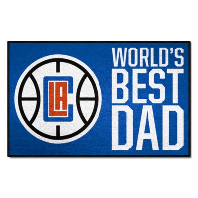 Fan Mats  LLC Los Angeles Clippers Starter Mat Accent Rug - 19in. x 30in. Worlds Best Dad Starter Mat Black