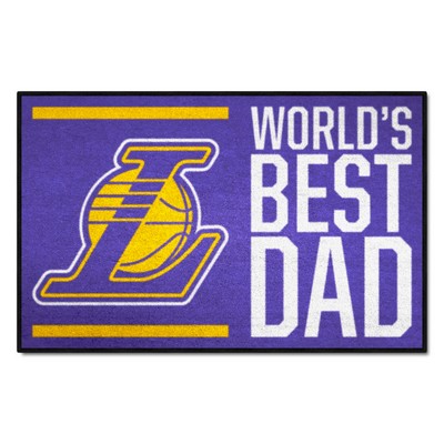 Fan Mats  LLC Los Angeles Lakers Starter Mat Accent Rug - 19in. x 30in. Worlds Best Dad Starter Mat Purple