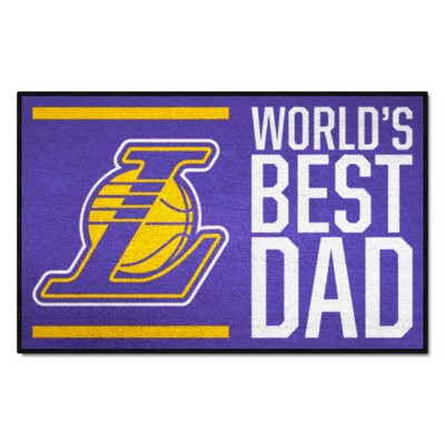Fan Mats  LLC Los Angeles Lakers Starter Mat World's Best Dad Purple