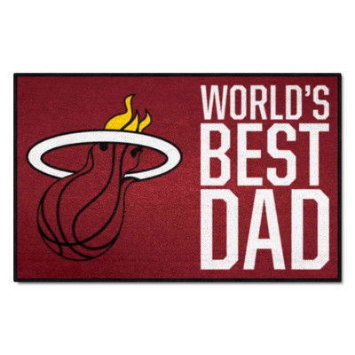 Fan Mats  LLC Miami Heat Starter Mat World's Best Dad Black