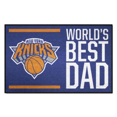 Fan Mats  LLC New York Knicks Starter Mat Accent Rug - 19in. x 30in. Worlds Best Dad Starter Mat Blue