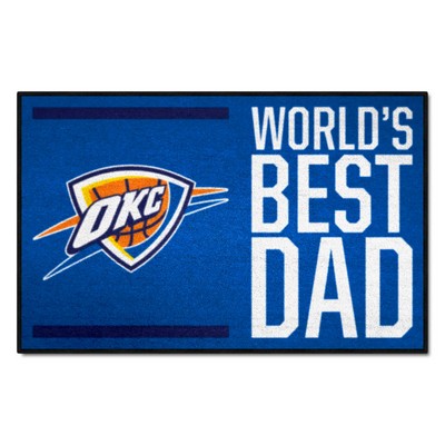 Fan Mats  LLC Oklahoma City Thunder Starter Mat World's Best Dad Blue
