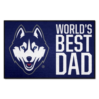 Fan Mats  LLC UConn Huskies Starter Mat Accent Rug - 19in. x 30in. Worlds Best Dad Starter Mat Navy