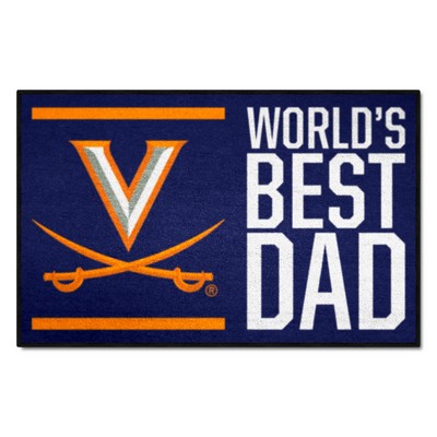Fan Mats  LLC Virginia Cavaliers Starter Mat Accent Rug - 19in. x 30in. Worlds Best Dad Starter Mat Navy