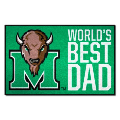 Fan Mats  LLC Marshall Thundering Herd Starter Mat Accent Rug - 19in. x 30in. Worlds Best Dad Starter Mat Green