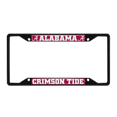 Fan Mats  LLC Alabama Crimson Tide Metal License Plate Frame Black Finish Crimson