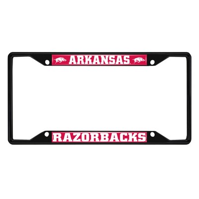 Fan Mats  LLC Arkansas Razorbacks Metal License Plate Frame Black Finish Cardinal