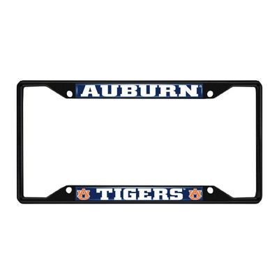 Fan Mats  LLC Auburn Tigers Metal License Plate Frame Black Finish Navy
