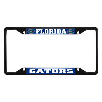 Fan Mats  LLC Florida Gators Metal License Plate Frame Black Finish Blue