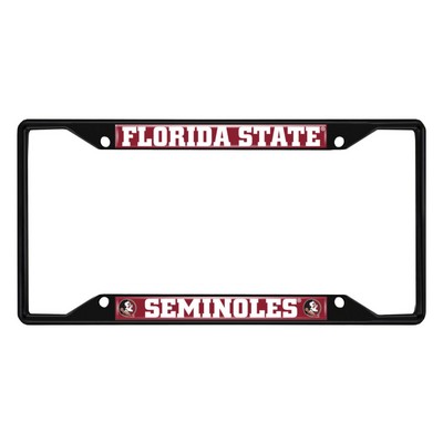Fan Mats  LLC Florida State Seminoles Metal License Plate Frame Black Finish Garnet