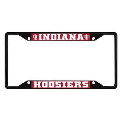 Fan Mats  LLC Indiana Hooisers Metal License Plate Frame Black Finish Crimson