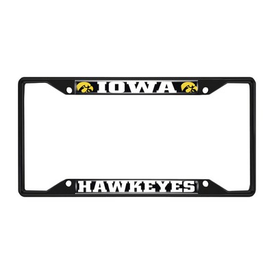 Fan Mats  LLC Iowa Hawkeyes License Plate Frame Black Black