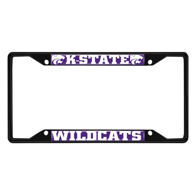 Fan Mats  LLC Kansas State Wildcats Metal License Plate Frame Black Finish Purple