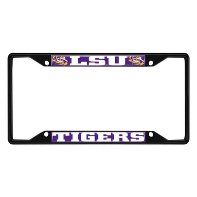 Fan Mats  LLC LSU Tigers Metal License Plate Frame Black Finish Purple