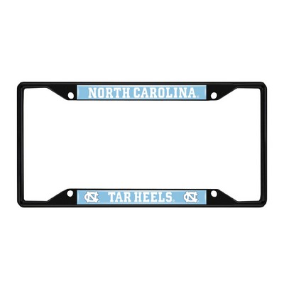 Fan Mats  LLC North Carolina Tar Heels Metal License Plate Frame Black Finish Blue