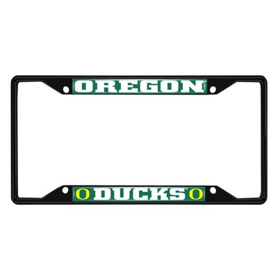 Fan Mats  LLC Oregon Ducks Metal License Plate Frame Black Finish Green