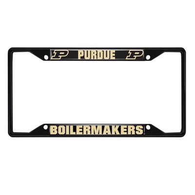 Fan Mats  LLC Purdue Boilermakers Metal License Plate Frame Black Finish Black