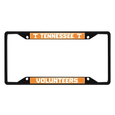 Fan Mats  LLC Tennessee Volunteers Metal License Plate Frame Black Finish Orange